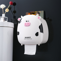 Cute toilet paper toilet paper toilet paper toilet roll paper non-perforated waterproof toilet paper box creative wall hanging paper towel holder