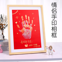 Couple handprint photo frame diy souvenir color palm print permanent collection commemorative gift hand foot ink mask
