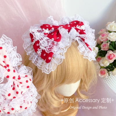 taobao agent Damn cute dot wave dot lace KC hair hoop Lolita KC hair hoop short hair jk headgear