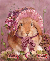 Super clear color cross stitch redrawing drawing source file wreath rabbit 350 429 88