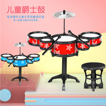 Childrens drum set Beginner practice drum baby simulation jazz drum Musical instrument Music toy Five drums 3 years old