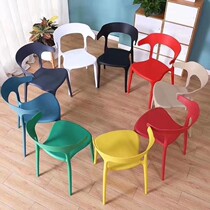 Simple plastic mesh Red Special backrest restaurant Nordic office home economy leisure adult horn chair