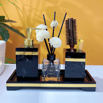 Hotel bathroom supplies set lotion bottle with tray toilet bottle hand sanitizer bottle simple creative ornaments