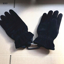 Ground handling gloves winter outdoor riding style plus velvet thickened cold and warm Airport black cotton gloves