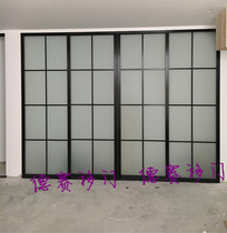 (Desai)Kitchen sliding door partition Sliding door Balcony sliding door Car side glass fight grid door Glass partition door