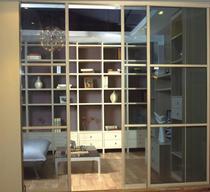 (Desai)gray glass sliding door partition Moving door Study moving door Cloakroom Moving door glass Partition wall glass