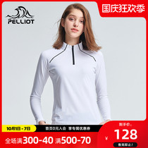 Beshy and outdoor quick-drying clothes female summer sun protection fashion stand neck running long sleeve fast drying clothes sports leisure T-shirt