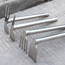 Stainless steel small hoe household vegetable planting tools digging bamboo shoots weeding soil agricultural hoe rake dual use