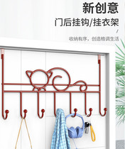 Household non-perforated door rear adhesive hook European luxury wind wall-mounted rack iron storage without trace large row hook