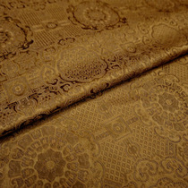 Special brown yellow camel shading treasure pattern group flower Chinese brocade fabric cloud brocade silk satin fabric
