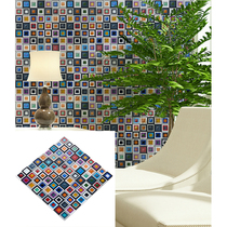 Jiayin colorful crystal back shape mosaic background wall Hotel image Wall milk tea shop tile Net Red new product