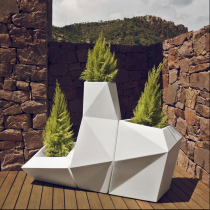 Geometric floor vase real estate FRP beauty Chen combination flower pot hotel lobby diamond flower villa area ornaments