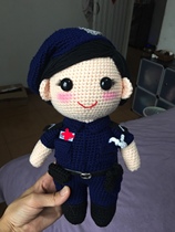Hand-woven Hong Kong Macau doll ambulanceman doll Hong Kong policewoman gift handmade doll 35cm