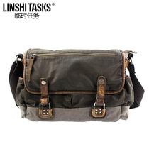 Temporary Mission New Canvas Single Shoulder Bag Diagonal Satchel Men Mailbag Retro Travel Backpack Mens Bag Washed Tide