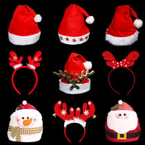 Christmas Decorations Accessories Adults Children Dress Prop Hair Stirrup Head Buttoned With Snowman Antlers Head Hoop Christmas Hat