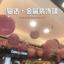 Pink Ball Stainless Steel Ball Merchant City Shop Window Storefront Ceiling Decoration Ball Color Metal Pink Round Ball Hollow Ball