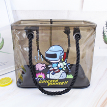 Transparent bath bag bath basket men bath bath bag portable bath bag female Korean cosmetic bag chicken bath basket