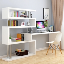 Computer desktop table simple bedroom corner desk bookshelf combination desk home bookcase Integrated Writing Desk