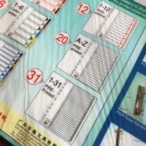12 yuan A4PP label index paper page sorting cardboard 11 holes monochrome monthly number 12 pages