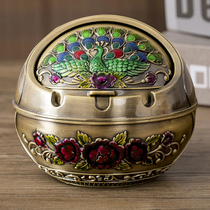 Ashtray creative personality trend home living room anti-fly ash office fashion light luxury ins Wind with cover retro