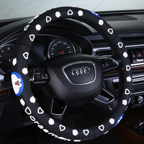 Korean spring and summer car cartoon steering wheel cover ice silk sweat-absorbing cute four seasons universal non-slip silicone handle cover