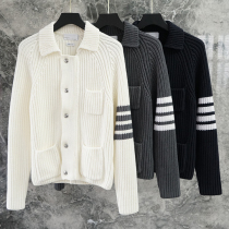 Sugar Japanese Thom Browne 20 autumn winter tb cardigan wool lapel knitwear coat sweater