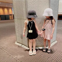  ins Girls Summer Camisole skirt Casual dress Female baby summer thin childrens small fragrance T-shirt skirt