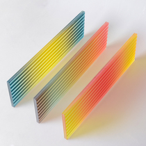 Silk art glass hot melt gradient Changhong glass colorful model room screen partition light luxury hotel