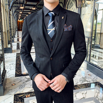 Autumn and winter new British and Korean slim casual business mens suit three-piece suit TZ137-P265