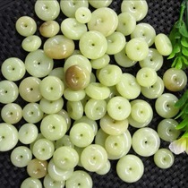 Natural Xiuyan jade Yellow white old jade Hetian Jade Xiuyu Peace buckle pendant hanging Pei Northeast Old Topaz Hes Bi