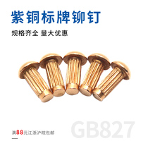  Copper plate rivets GB827 knurled nameplate solid semicircular head rivets M2M2 5M3M4