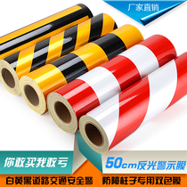 50cm grid reflective film fan guang tie yellow red jing shi tie pole fang zhuang tie road traffic Film