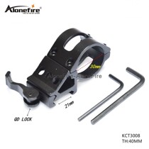 30MM quick removal crooked neck tube clamp side fixture aluminum alloy flashlight clip bicycle lamp holder KC T3008