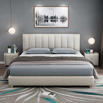 Nordic fabric bed detachable and washable 1 8-meter double bed Simple modern cloth bed Small apartment master bedroom light luxury soft bag bed