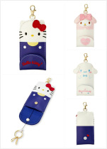 Cartoon PU leather key case portable retractable key chain melody Jade di shape key cover