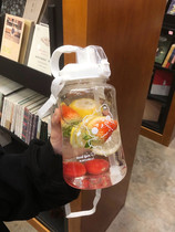 Japanese water cup Female large capacity 1500ml with straw water bottle pot net red cute plastic outdoor cup male