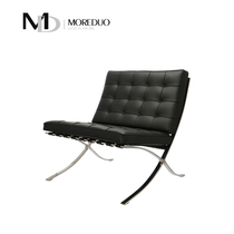 moreduo Moreduo Barcelona chair Living room sofa chair Leather stainless steel leisure chair Designer Mies chair