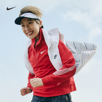 Nike Nike Official Woman Half Long Zipper Cardiovert Training Blouse Sweatshirt Loose for New Years Red DQ5371