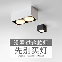 Surface mounted downlight Living room without main light Lighting Square box light Grille light Double-headed bold light Aisle ceiling spotlight