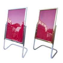 Water brand display stand standing sign stainless steel billboard poster stand hotel L-shaped foot Welcome Card Guide
