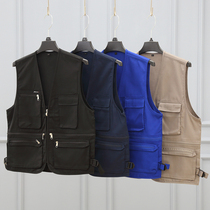 Foreign trade Original Single Four Seasons multi-pocket multi-purpose cotton twill vest quick-drying vest light and breathable Mens and womens models