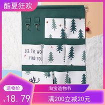 Nordic fabric hanging bag Wall hanging IKEA back door storage bag Student dormitory Mobile phone key book bag Sundries