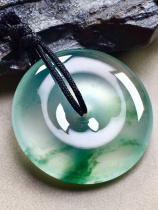 Natural high ice glass species floating flower jade pendant necklace pendant for men and women Myanmar a goods safe buckle Jade
