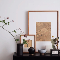  Teak m framed picture frame Framed Chinese painting Poster photo frame custom solid wood frame Photo log frame wall-mounted calligraphy and painting large