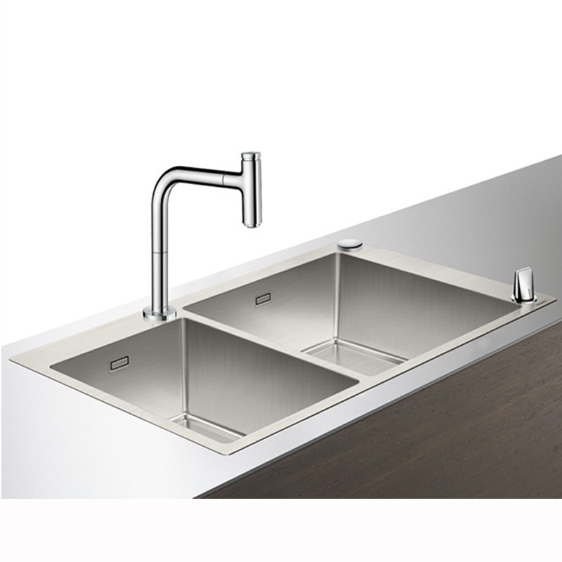 Hansegya stainless steel double-slot imported pull tap station control sink (consulting customer service exclusive discount)