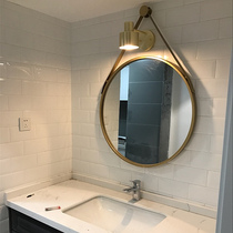 Toilet mirror hanging mirror bathroom mirror vanity mirror wall-mounted round mirror decorative mirror toilet mirror North