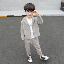 Boys suit spring and autumn suit 2021 new foreign style English boy handsome small suit two-piece tide suit