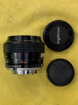 Minolta Minolta 58 1 2 MD large aperture manual SLR camera lens