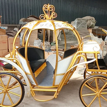 Childrens wrought pumpkin carriage small pony horse special carriage can be changed to electric amusement park custom flower hollow car