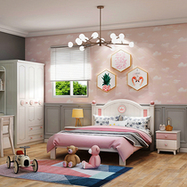 West Simia Childrens bed Nordic modern minimalist solid wood male girl Songmu Childrens single bed Health and environmental protection